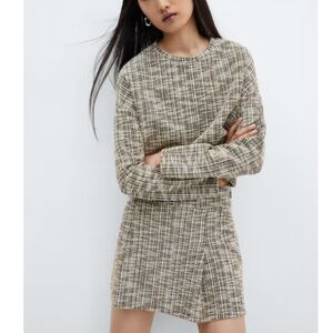 Mango Marbled tweed sweatshirt size S